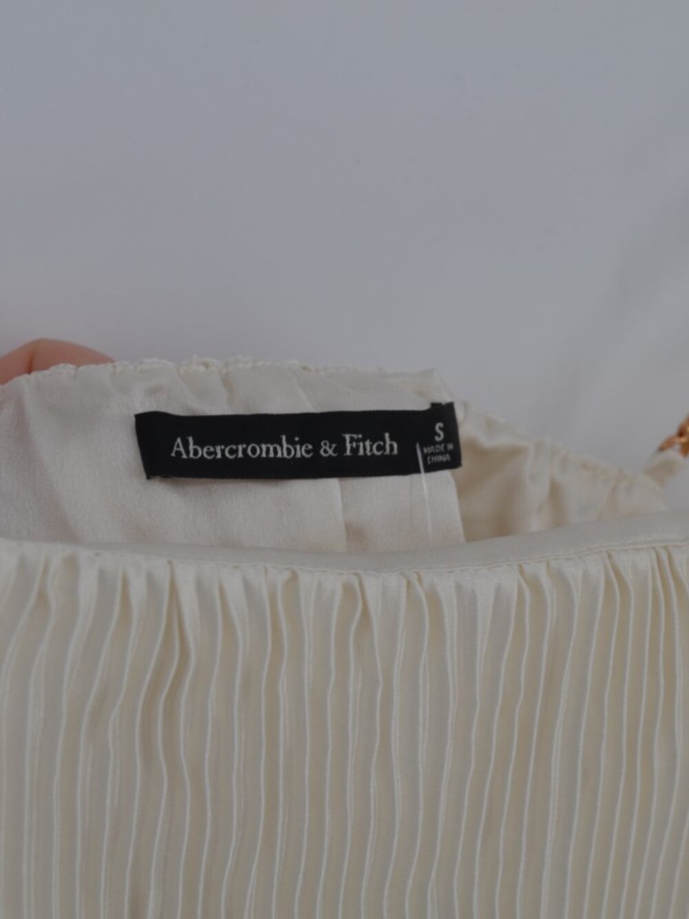 Abercrombie & Fitch The A&F Giselle Faux Pearl Pleated Mini Dress White S - Picture 6 of 8
